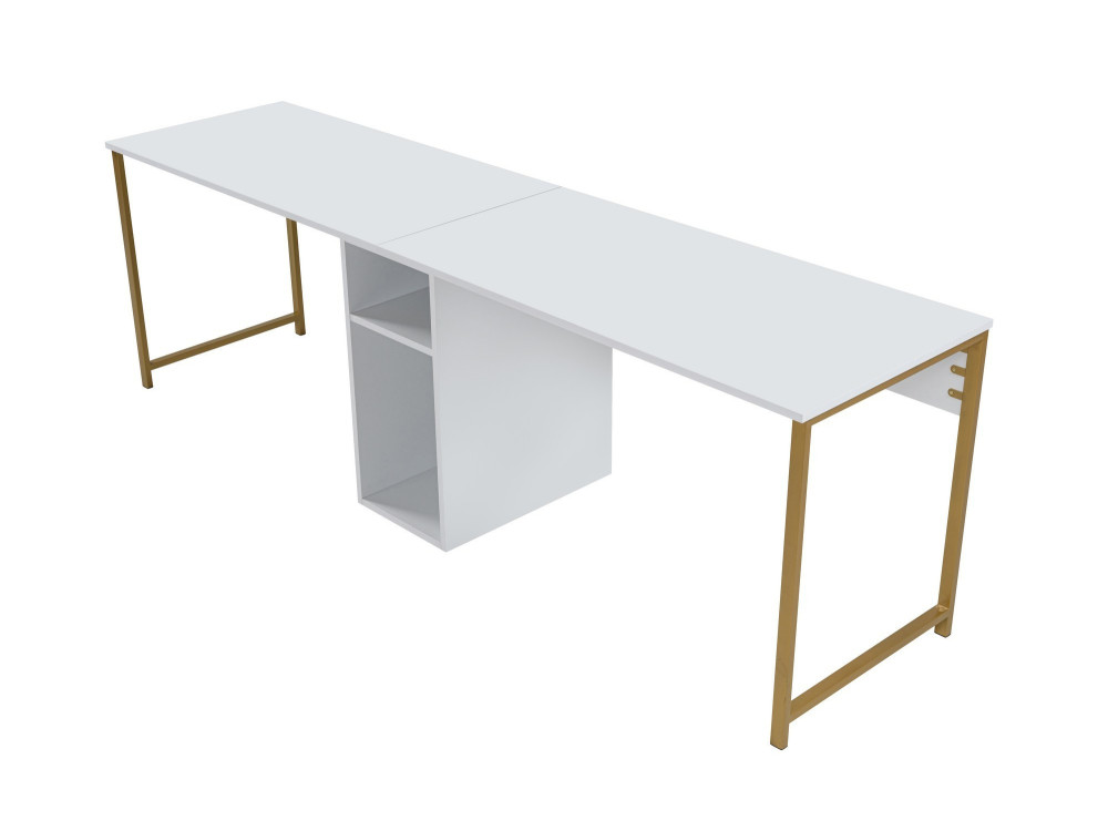 Secretária de estudo Twin - 240 x 60 x 74 cm - Ouro branco