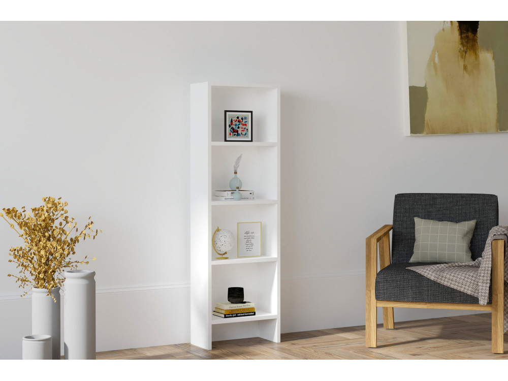 Estante de madeira "Barkin" - 40 x 19 x 150 cm - Branco