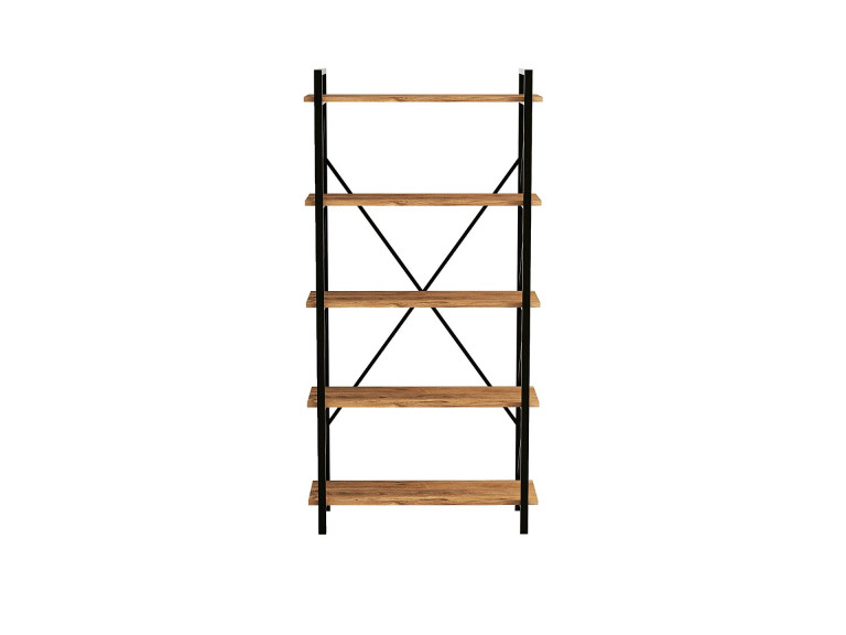 Estante de madeira "Nero" - 90 x 33 x 180 cm - Atlantic PineBlack