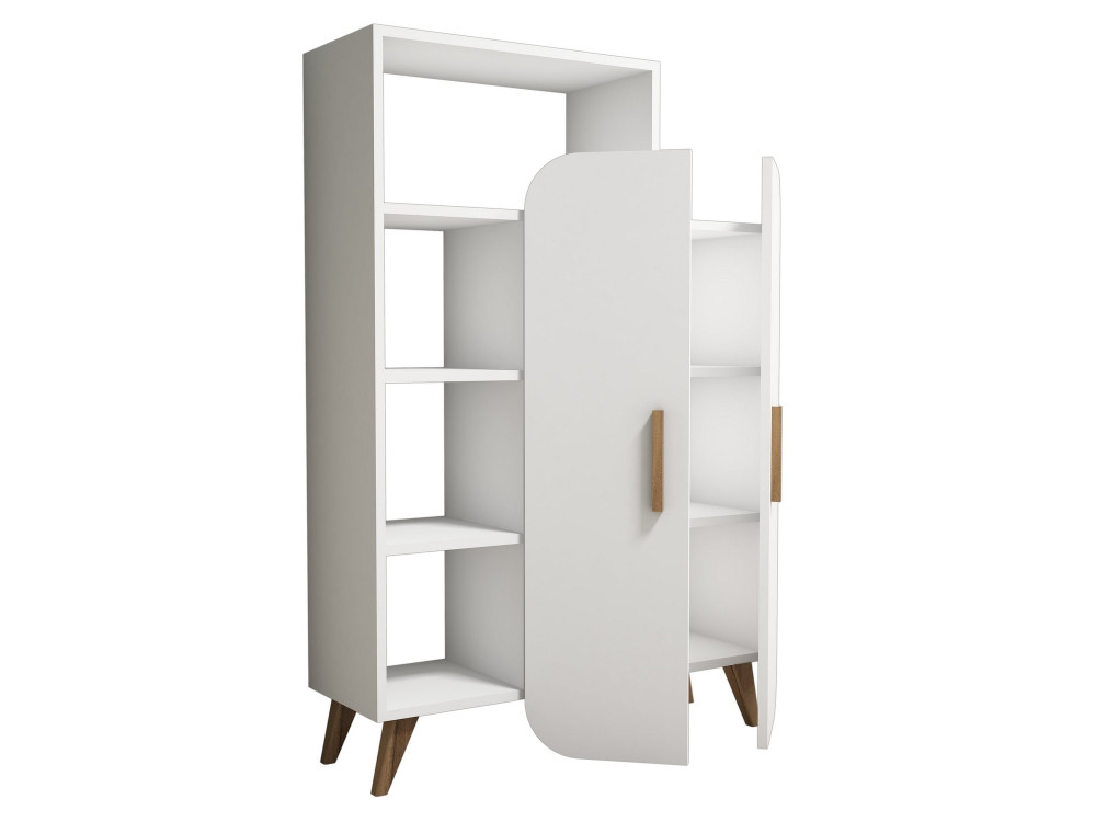 Estante de madeira "Form" - 90 x 32 x 132 cm - Branco