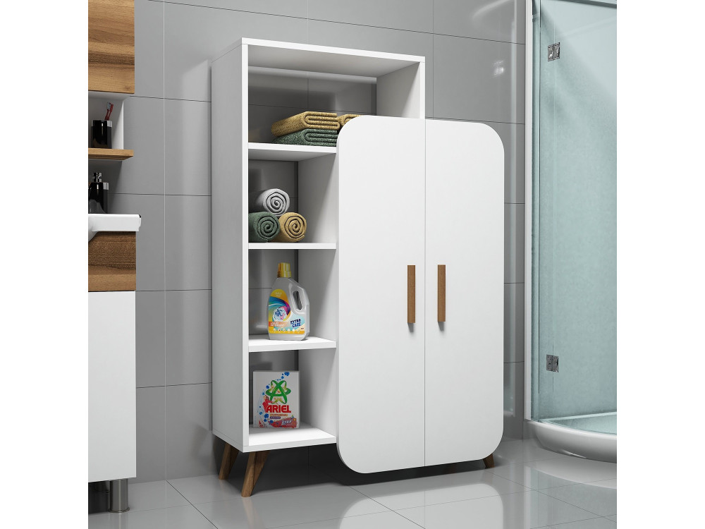 Estante de madeira "Form" - 90 x 32 x 132 cm - Branco