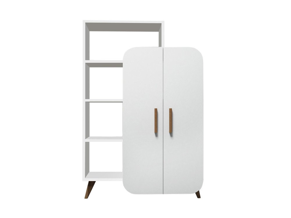 Estante de madeira "Form" - 90 x 32 x 132 cm - Branco
