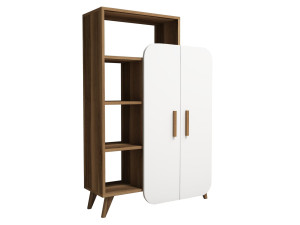 Estante de madeira "Form" 90 x 32 x 132 cm - Nogueira