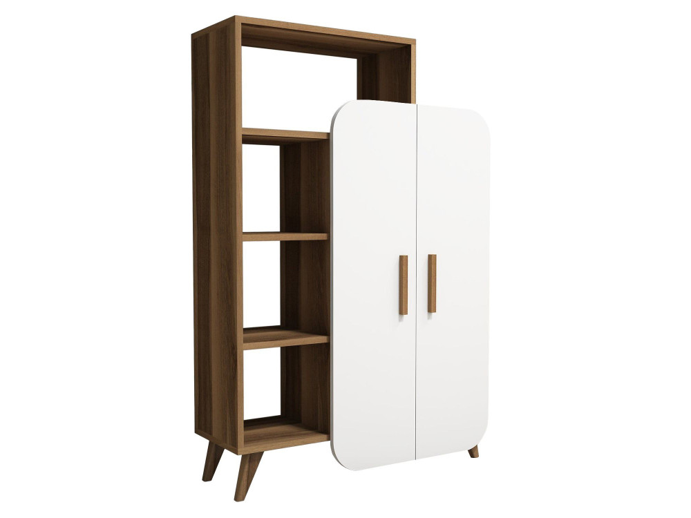 Estante de madeira "Form" 90 x 32 x 132 cm - Nogueira