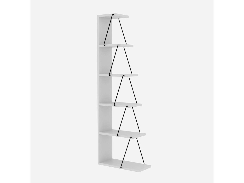 Estante de madeira "Ayder" - 50 x 22 x 150 cm - Branco