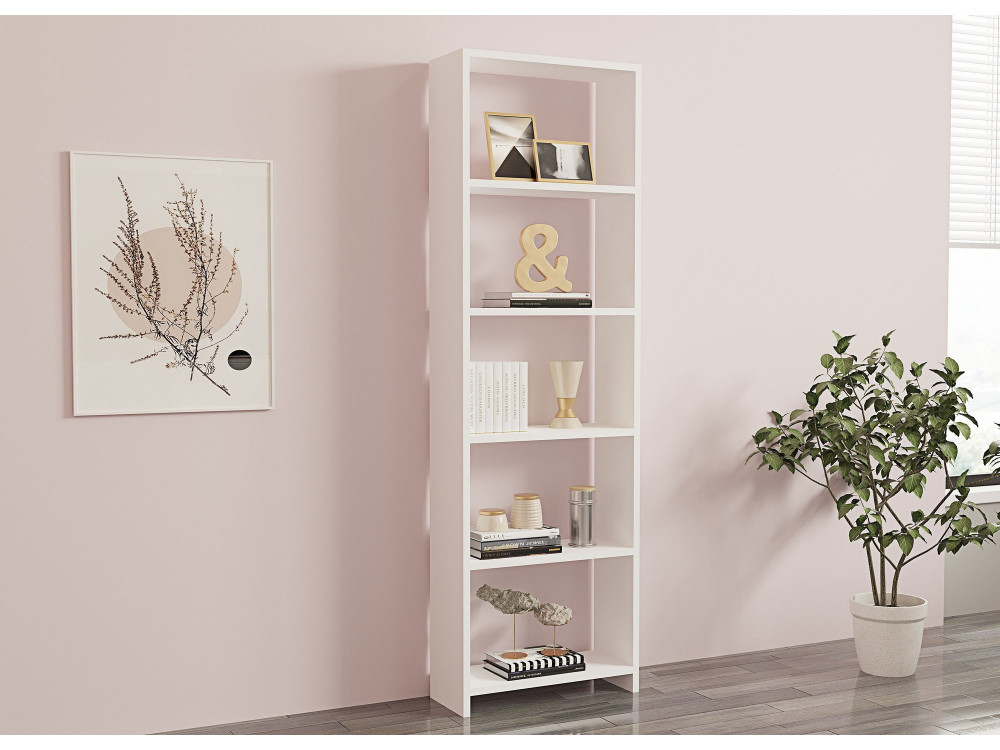 Estante de madeira "New" - 50 x 19 x 160 cm - Branco