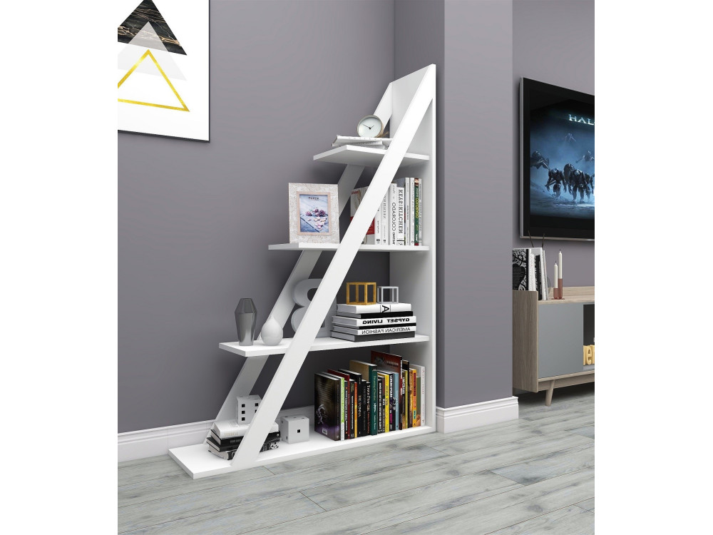 Estante de madeira "Arven" - 100 x 29 x 150 cm - Branco