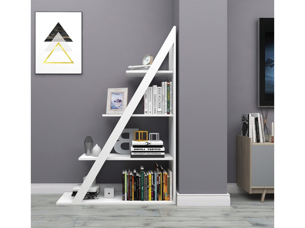 Estante de madeira "Arven" - 100 x 29 x 150 cm - Branco