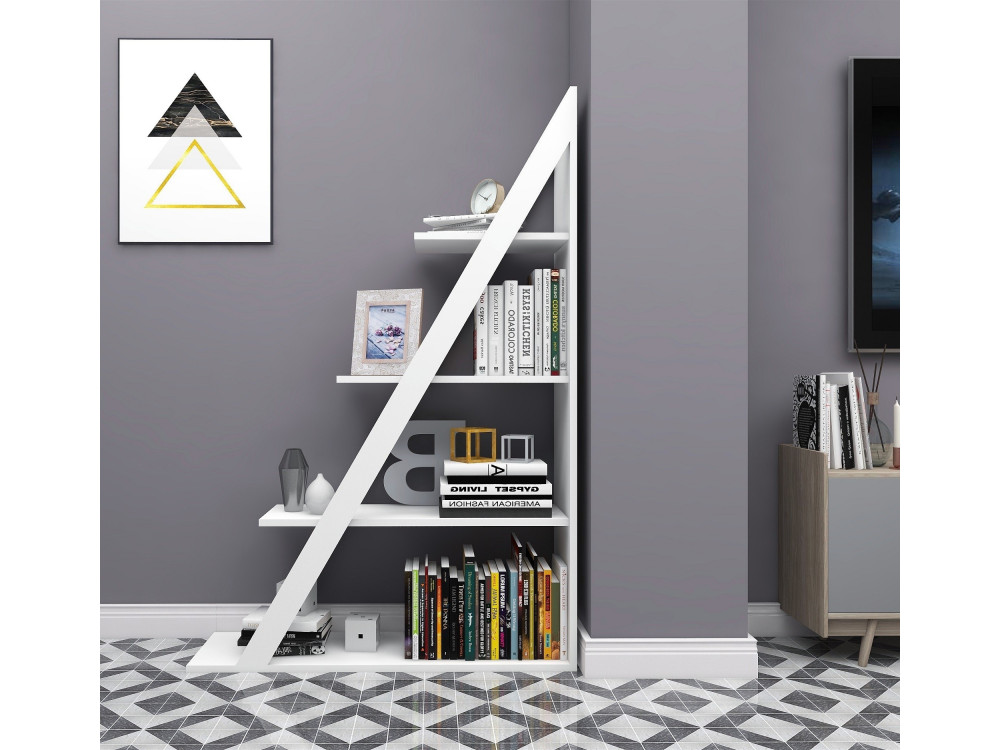 Estante de madeira "Arven" - 100 x 29 x 150 cm - Branco