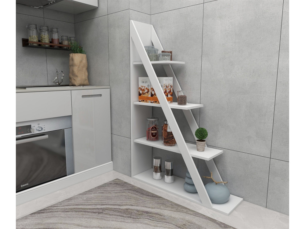 Estante de madeira "Arven" - 100 x 29 x 150 cm - Branco
