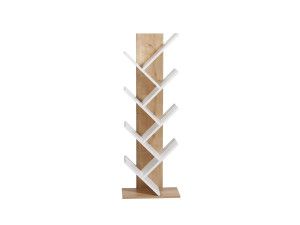 Estante de madeira "Tuval 066" - 46 x 22 x 129 cm - Carvalho, Branco