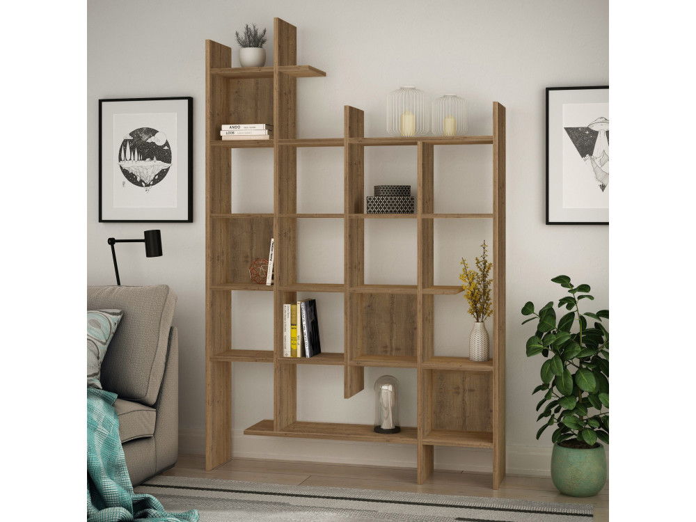 Estante de madeira "Manco" - 122 x 25 x 188 cm - Hitit