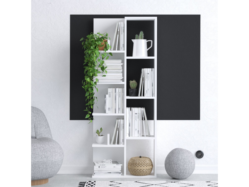 Estante de madeira "Viva" - 60 x 18 x 150 cm - Branco