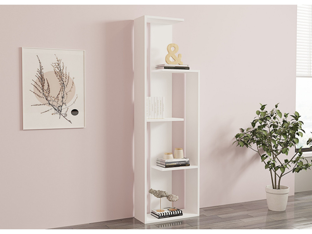 Estante de madeira "Wand" - 50 x 19 x 160 cm - Branco