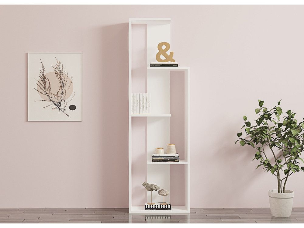 Estante de madeira "Wand" - 50 x 19 x 160 cm - Branco