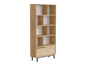 Estante de madeira "Calvin" 83,9 x 29,5 x 175,6 cm - Nogueira