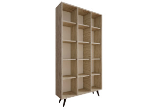 Estante de madeira "Zipa" 100 x 25 x 184 cm - Travertino