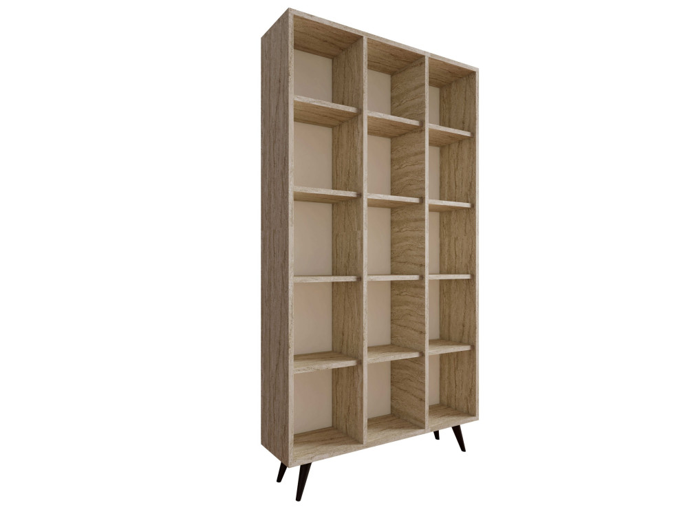 Estante de madeira "Zipa" 100 x 25 x 184 cm - Travertino