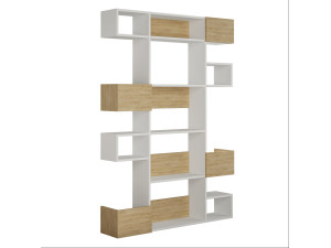 Estante de madeira "Niho" 120 x 27 x 171 cm - Branco
