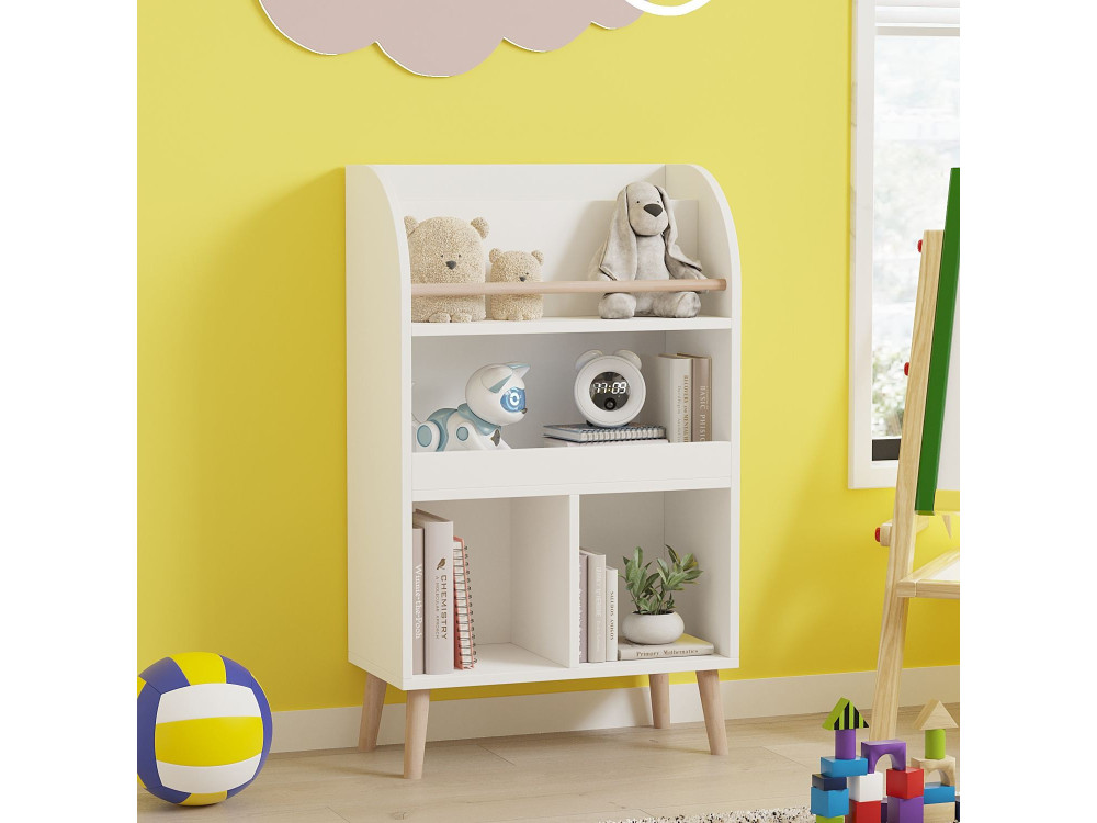 Estante de madeira "Minola" - 60 x 30 x 102 cm - Branco