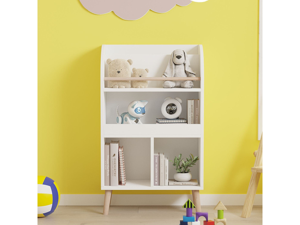 Estante de madeira "Minola" - 60 x 30 x 102 cm - Branco