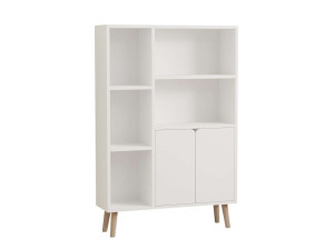 Estante de madeira "Lumo" - 80 x 24 x 120 cm - Branco
