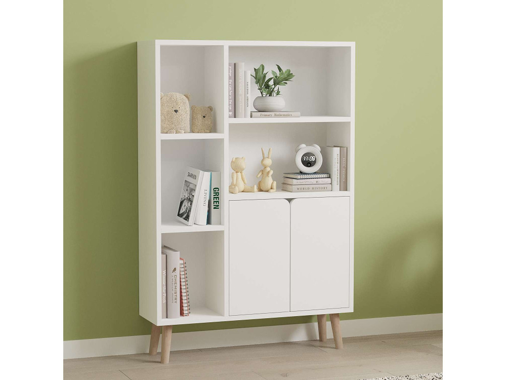 Estante de madeira "Lumo" - 80 x 24 x 120 cm - Branco