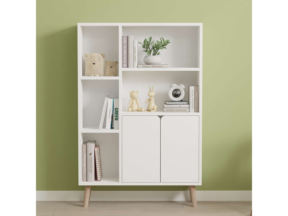 Estante de madeira "Lumo" - 80 x 24 x 120 cm - Branco