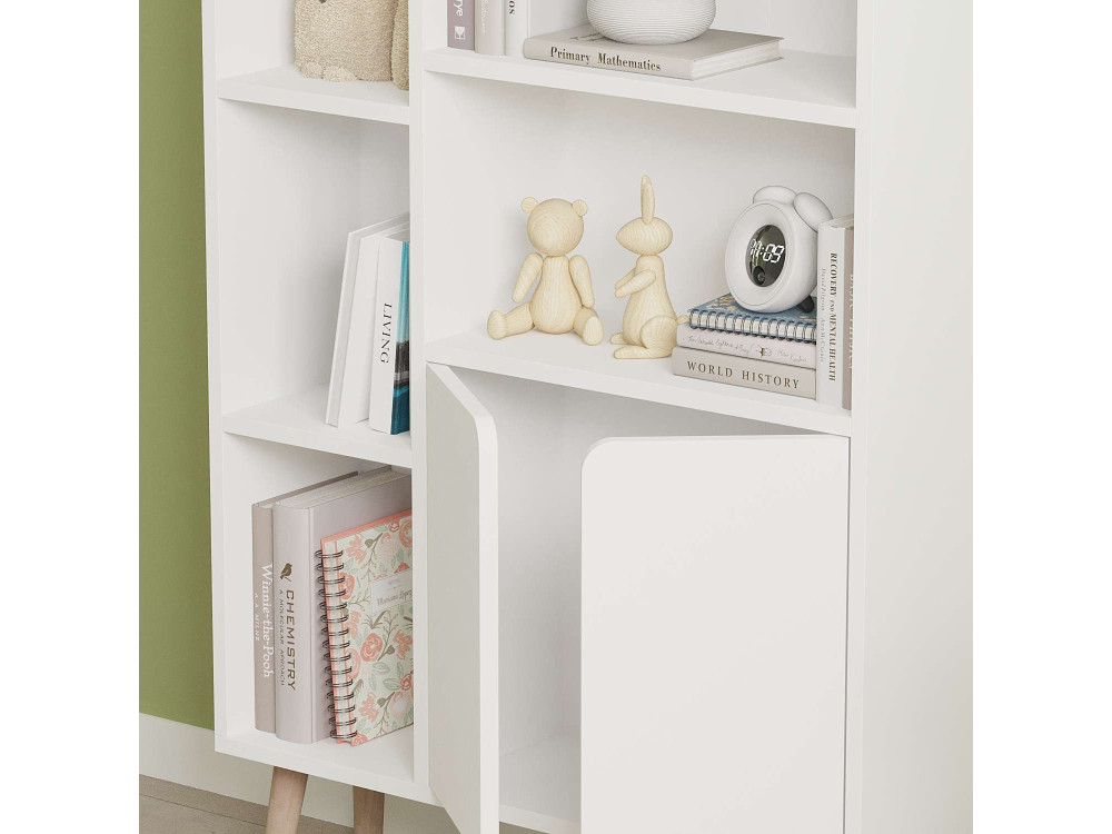 Estante de madeira "Lumo" - 80 x 24 x 120 cm - Branco