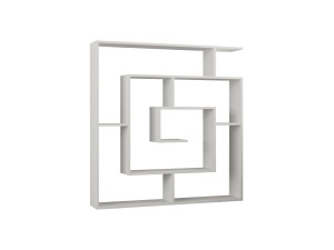 Estante de madeira "Labirent" - 125 x 22 x 129 cm - Branco