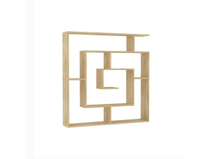 Estante de madeira "Labirent" - 125 x 22 x 129 cm - Bege