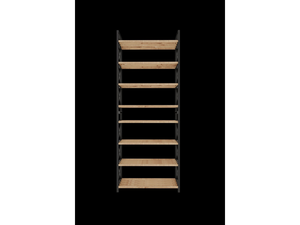 Estante de madeira "plástico" - 46 x 18 x 128 cm - Preto