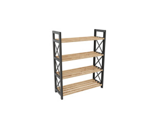 Estante de madeira "plástico" - 46 x 18 x 64 cm - Preto