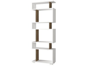 Estante de madeira "Blok" - 60 x 19 x 165 cm - Castanho