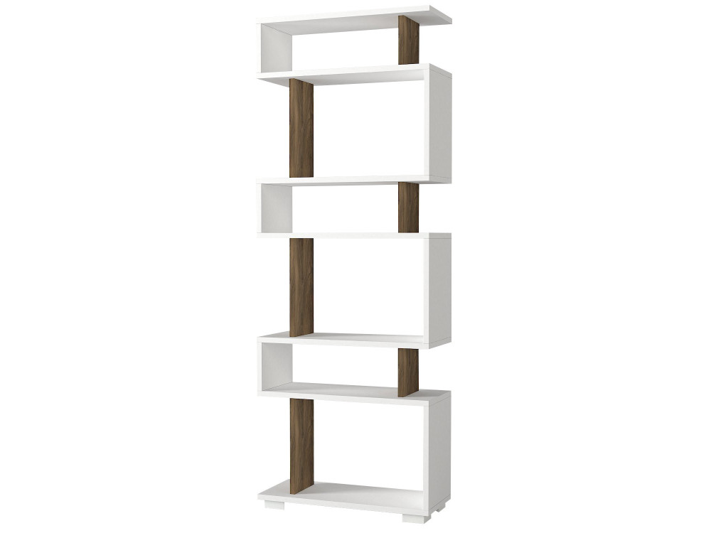 Estante de madeira "Blok" - 60 x 19 x 165 cm - Castanho