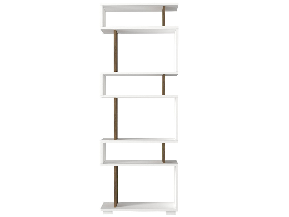 Estante de madeira "Blok" - 60 x 19 x 165 cm - Castanho
