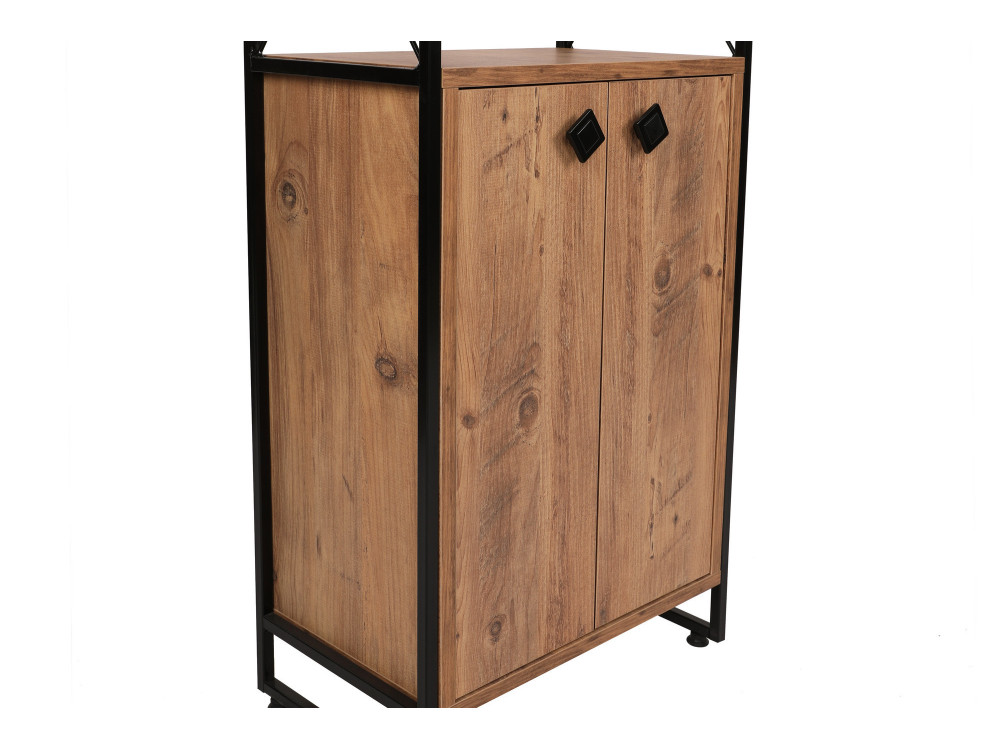 Estante de madeira "Tervel" - 49 x 30 x 180 cm - Castanho