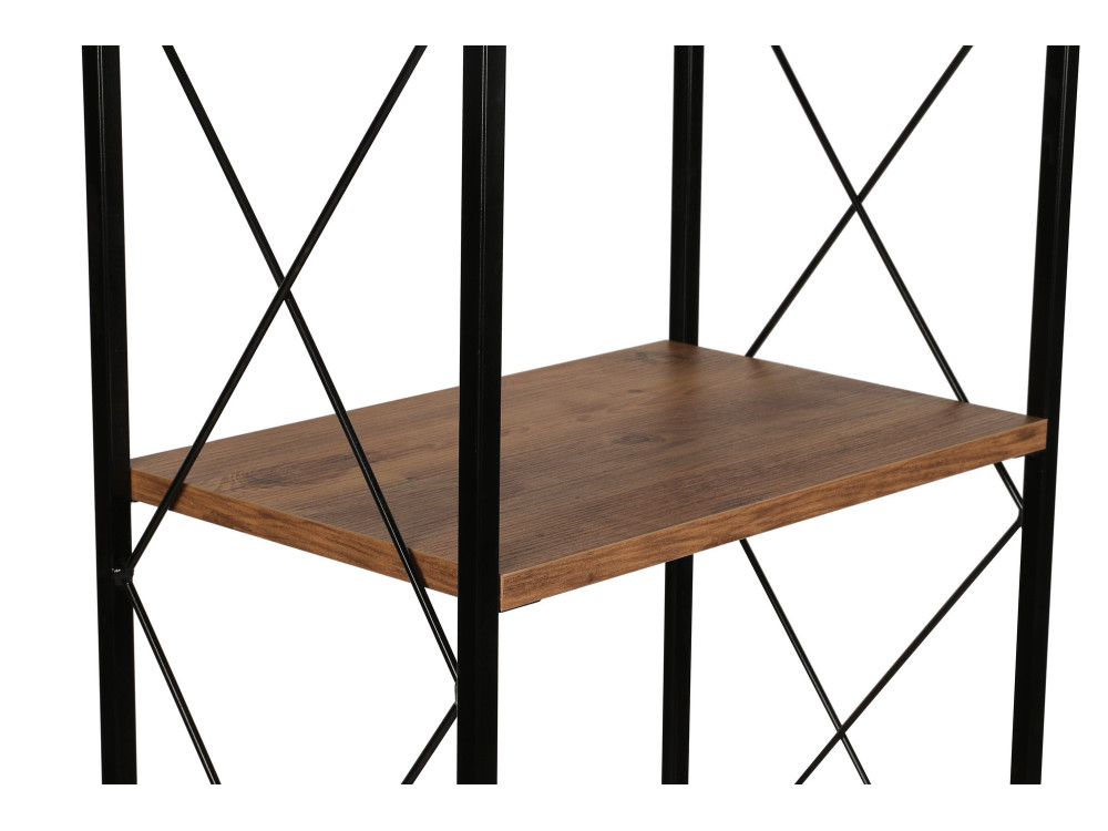 Estante de madeira "Tervel" - 49 x 30 x 180 cm - Castanho