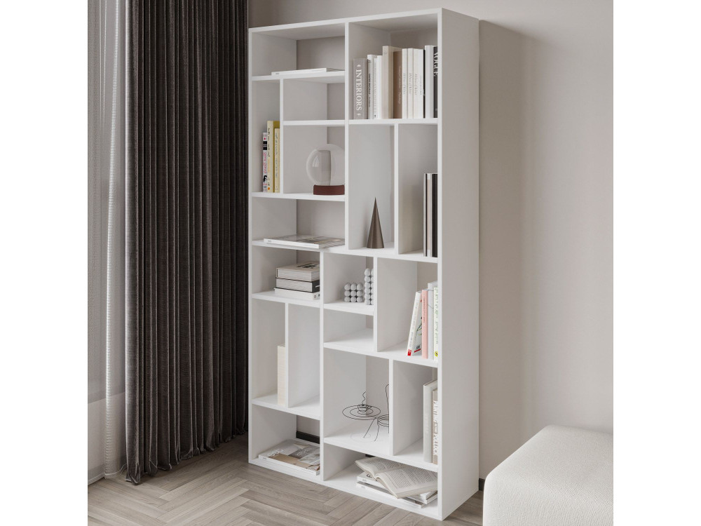 Estante de madeira "Nicola" - 90 x 30 x 180 cm - Branco
