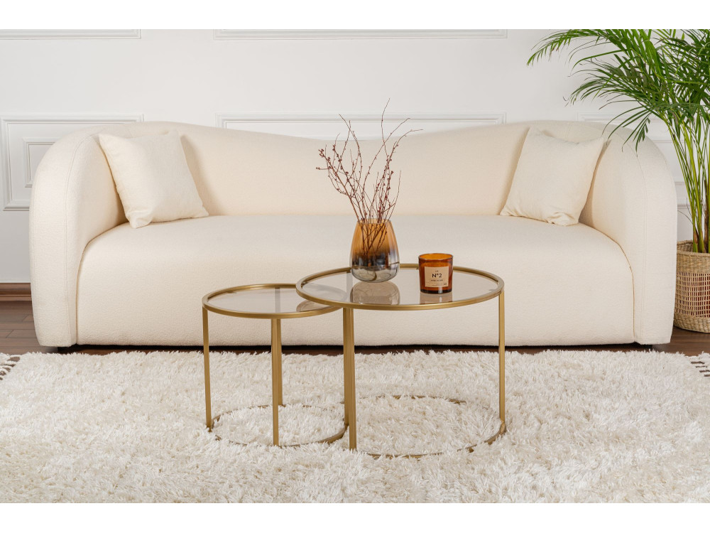 Conjunto de mesa de centro em metal "Aurum" - 42 x 42 x 39 cm - Bronze dourado