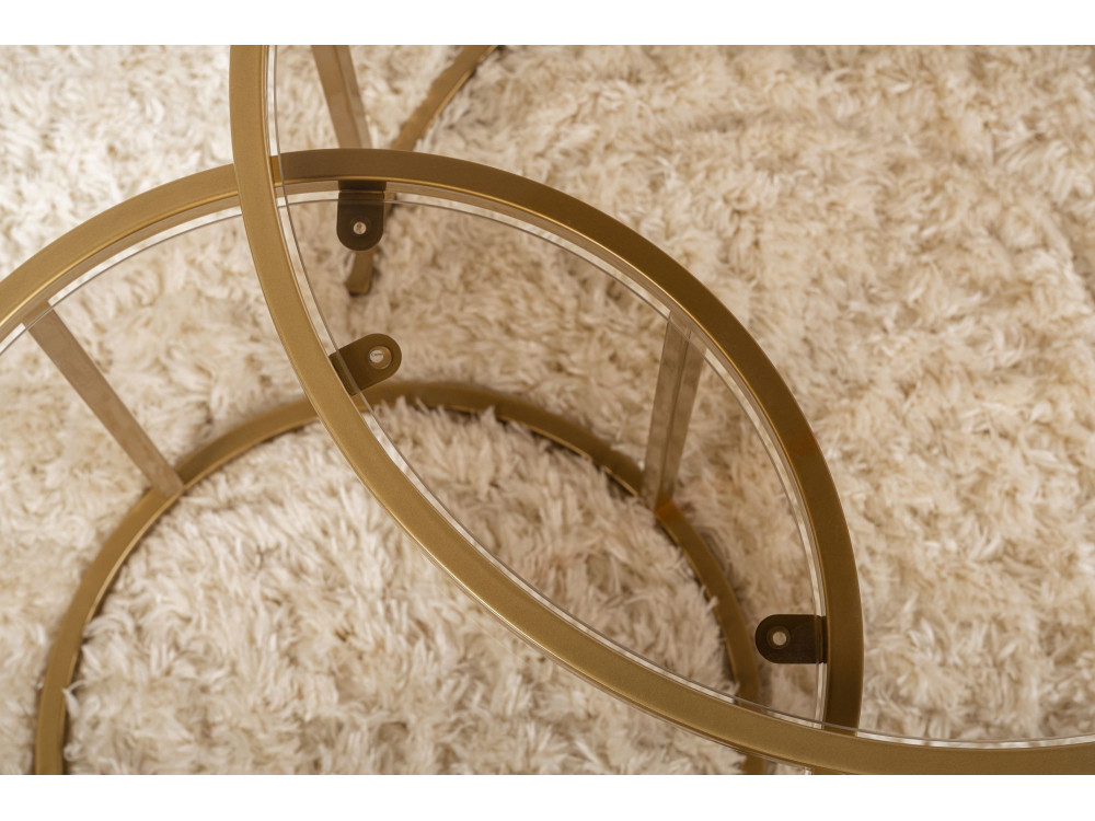 Conjunto de mesa de centro em metal "Aurum" - 42 x 42 x 39 cm - Bronze dourado