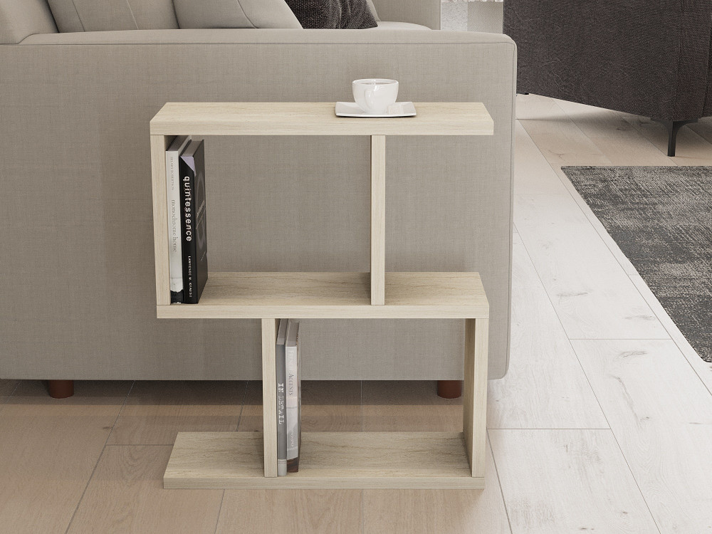 Mesa de apoio de madeira "Zet" - 45 x 17 x 51 cm - Travertino