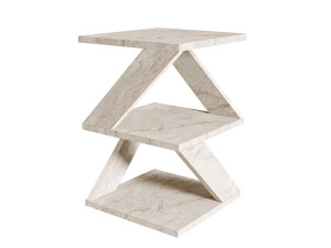 Mesa de apoio de madeira "Albeni" - 29 x 29 x 54 cm - Travertino