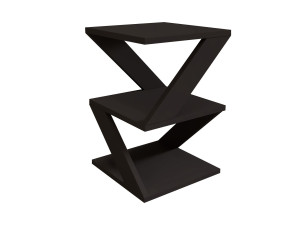 Mesa de apoio de madeira "Albeni" - 29 x 29 x 54 cm - Preto