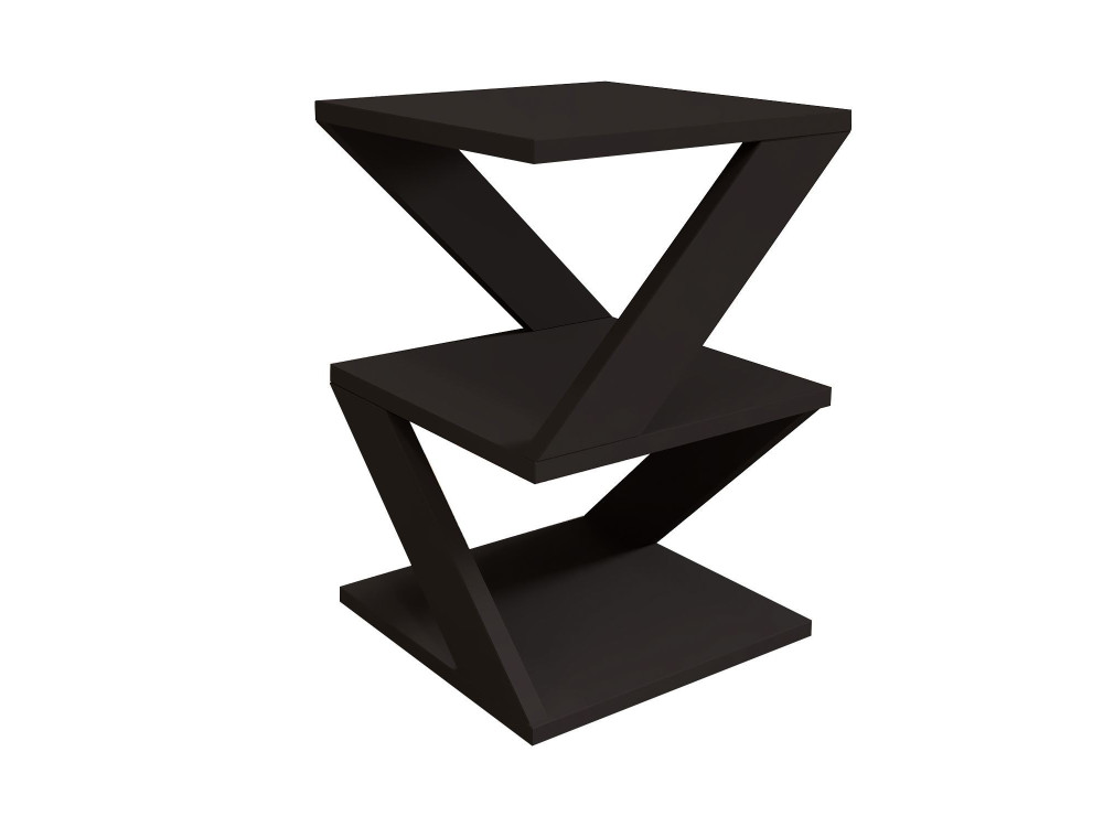 Mesa de apoio de madeira "Albeni" - 29 x 29 x 54 cm - Preto