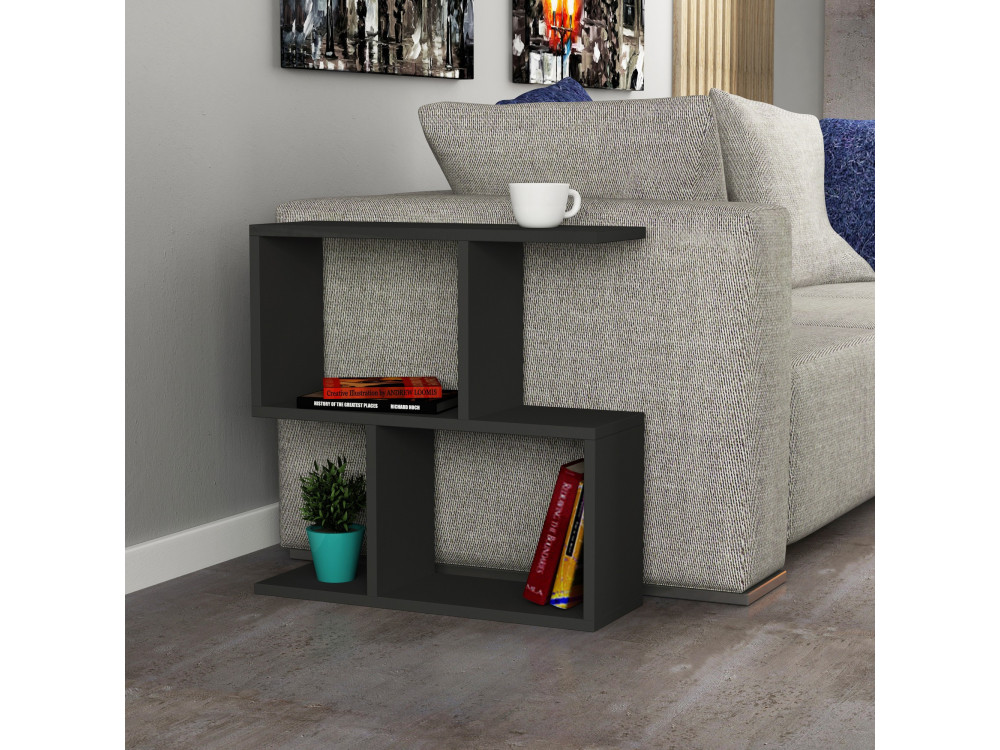 Mesa de apoio de madeira "Mania" - 60 x 20 x 60 cm - Antracite