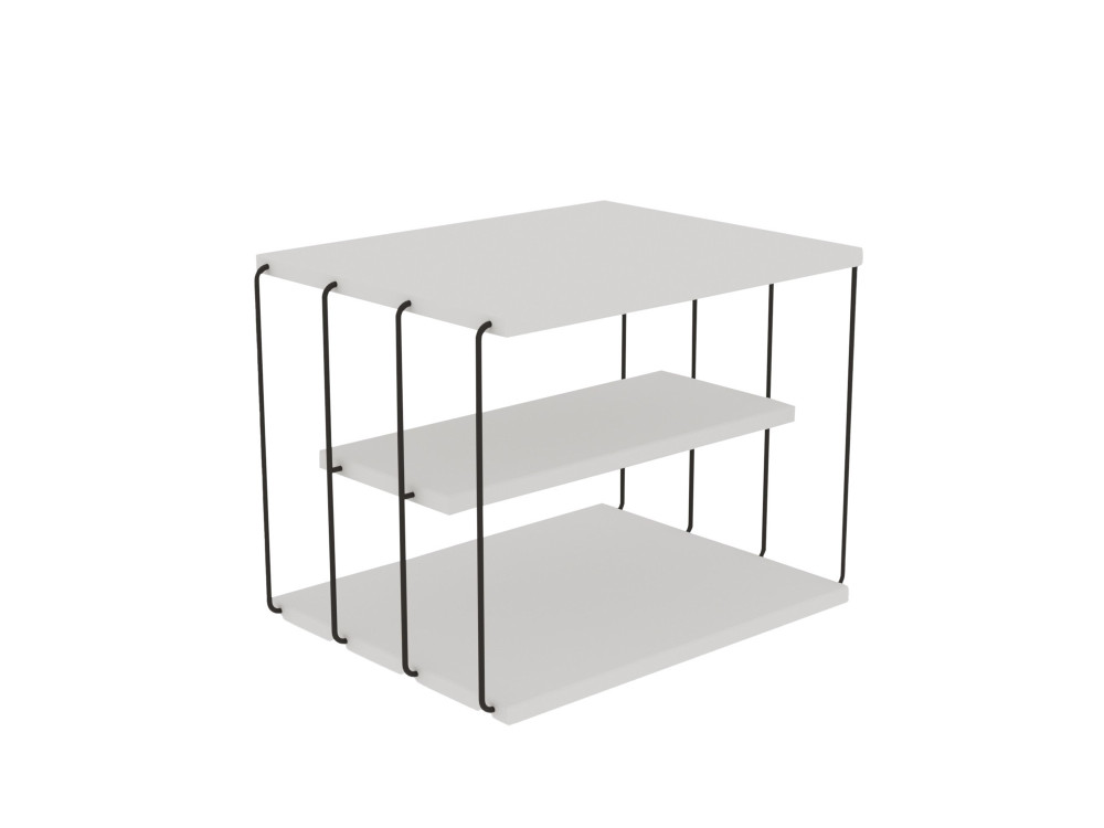 Mesa de apoio de madeira "Lifon" - 50 x 40 x 33 cm - Branco