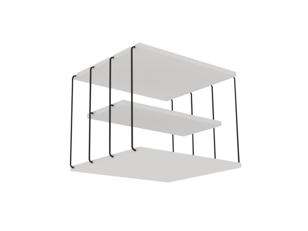 Mesa de apoio de madeira "Lifon" - 50 x 40 x 33 cm - Branco