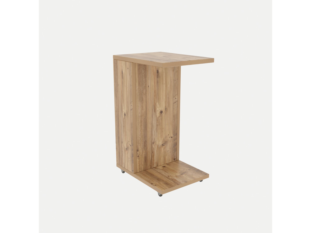 Mesa de apoio de madeira "Filinta" - 30 x 40 x 63 cm - Castanho