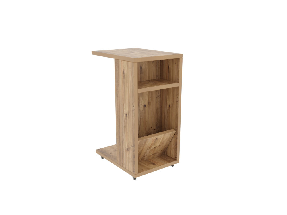 Mesa de apoio de madeira "Filinta" - 30 x 40 x 63 cm - Castanho